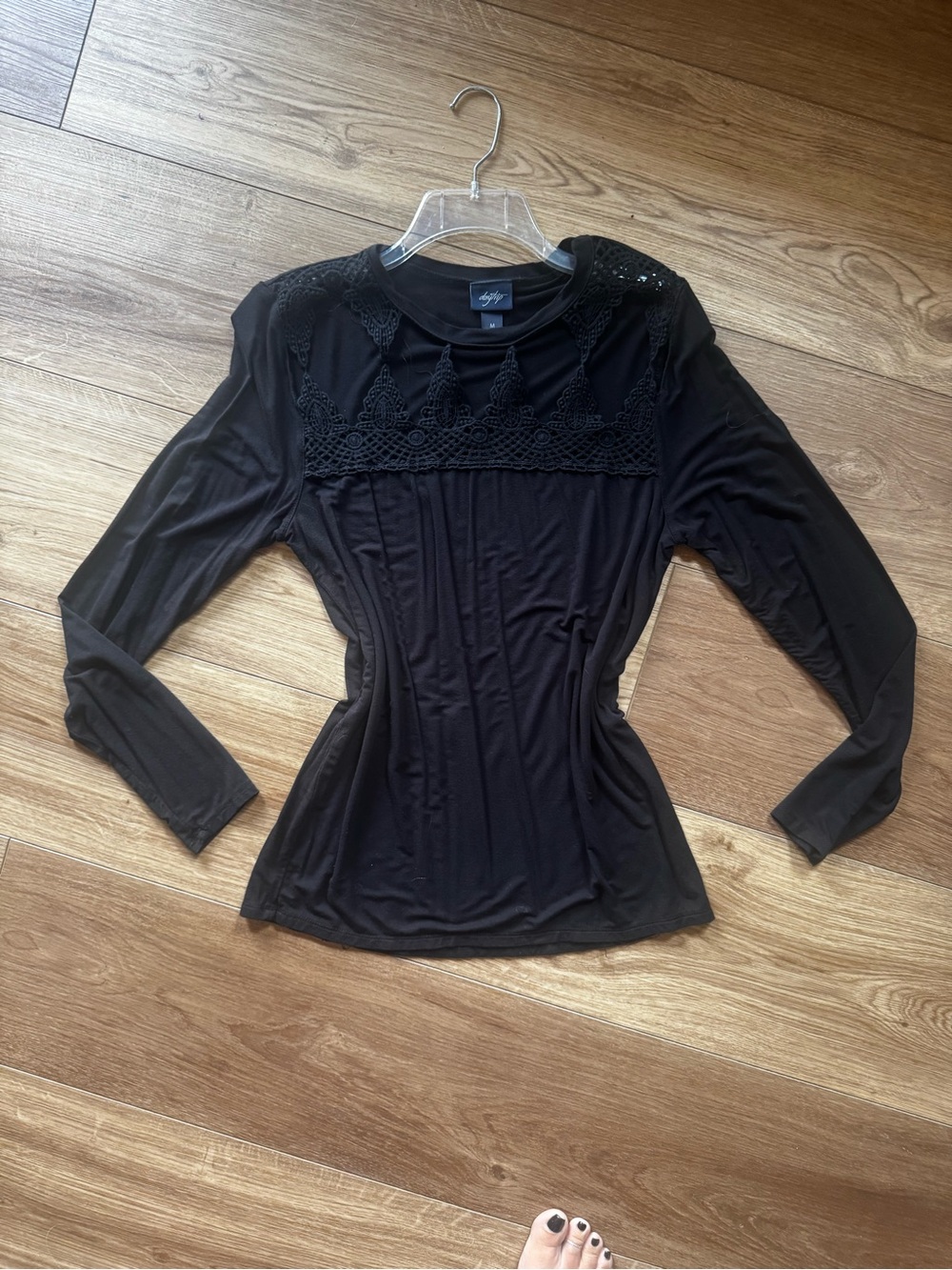 Daytrip Black Long Sleeve Top